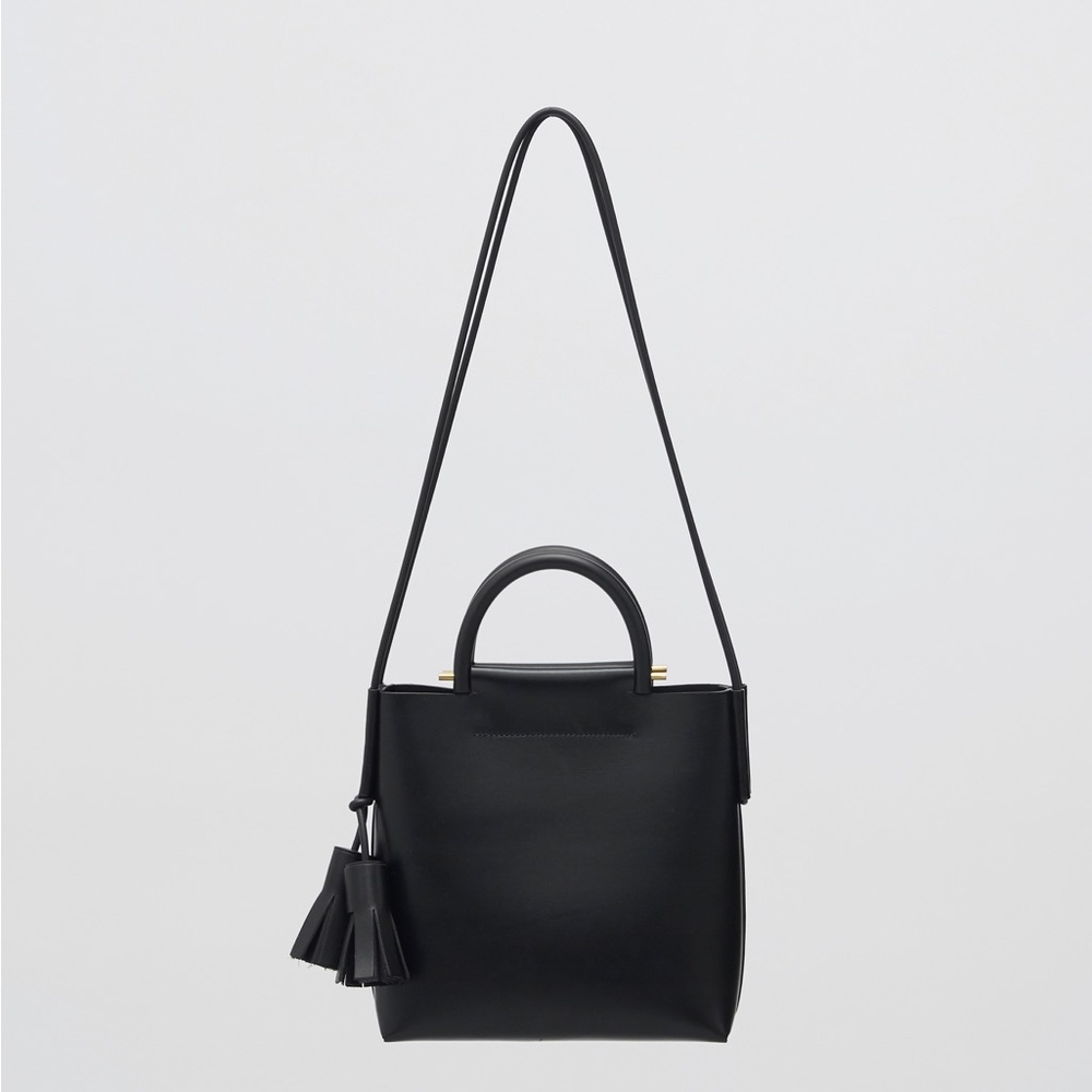 Rare Building Block Black Leather Small Business Bag EUC Discontinued Unique